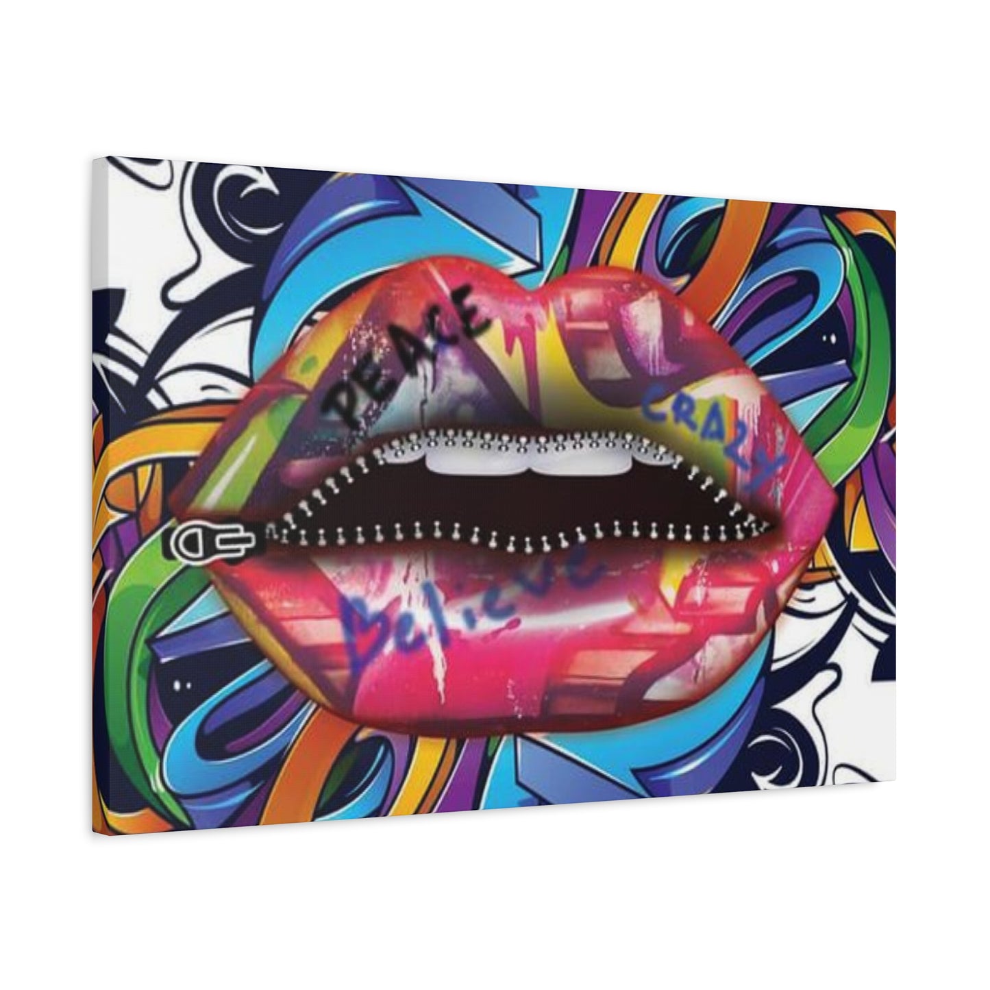 Zipper Lips Wall Art & Canvas Prints