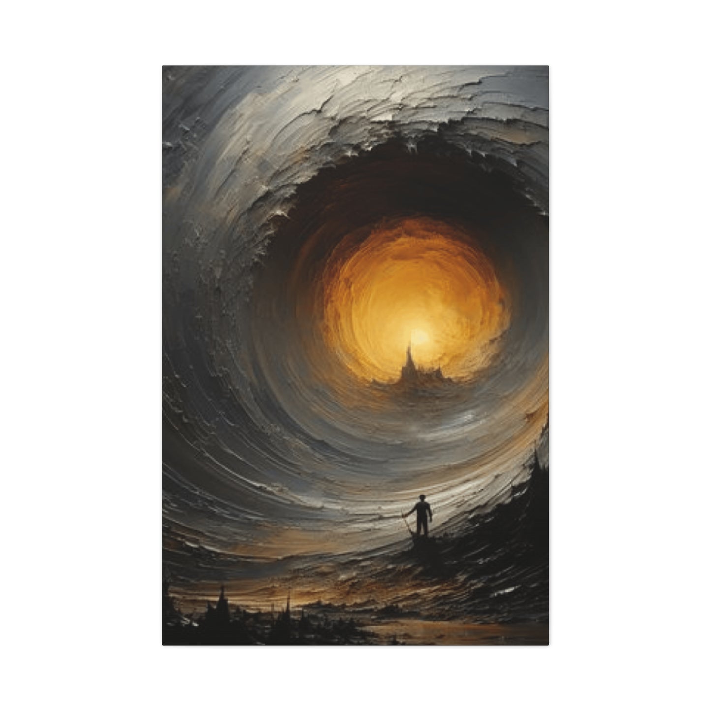 Painting of Man in Storm Wall Art & Canvas Prints