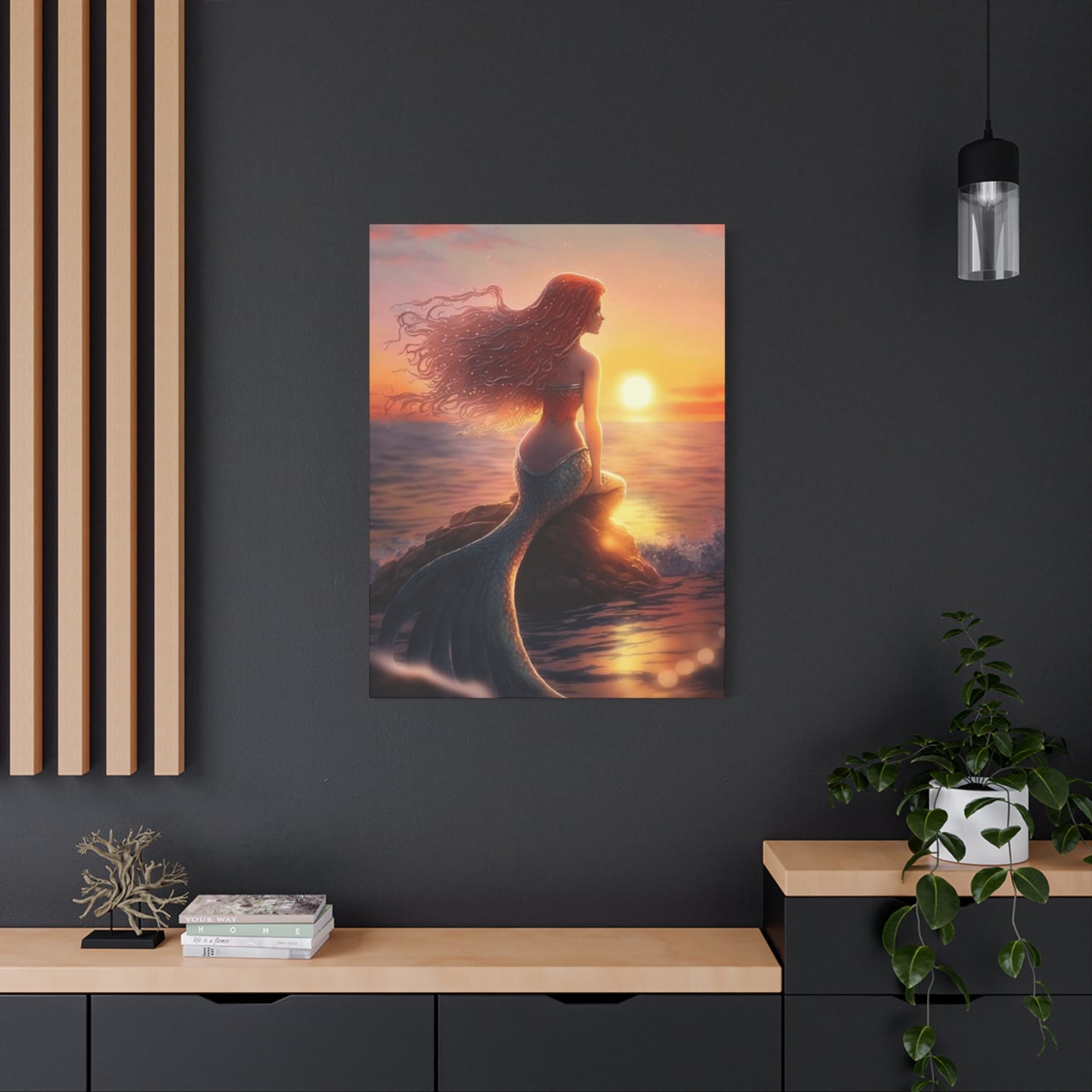 A Mermaid Watching The Sunset Wall Art & Canvas Prints