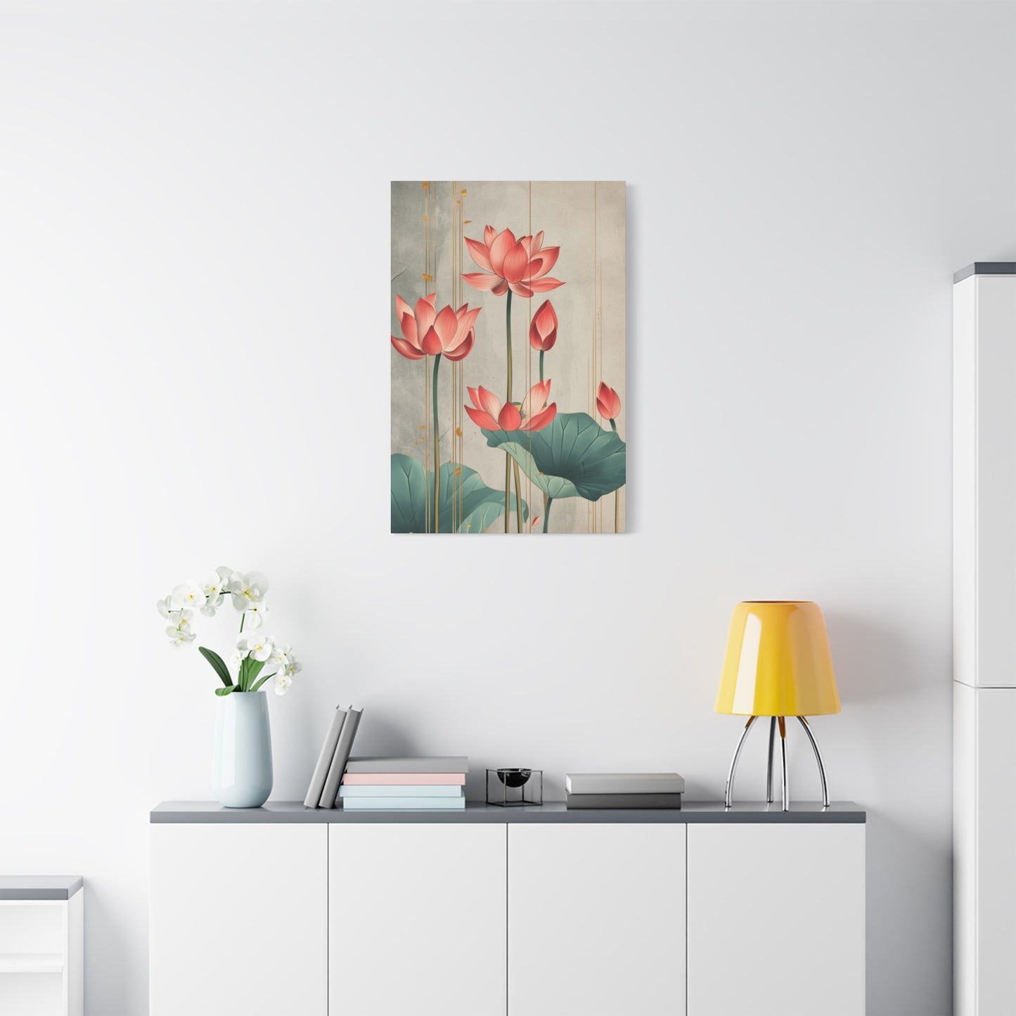 Red Lotus Painting Painting Wall Art & Canvas Prints