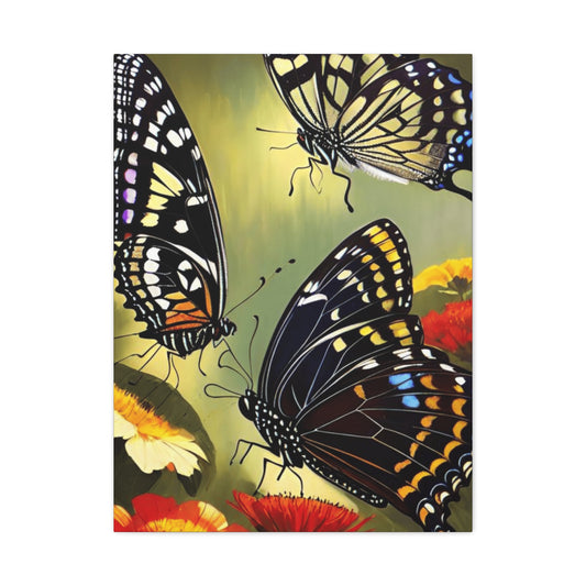 Colorful Butterflies on Flowers Wall Art & Canvas Prints