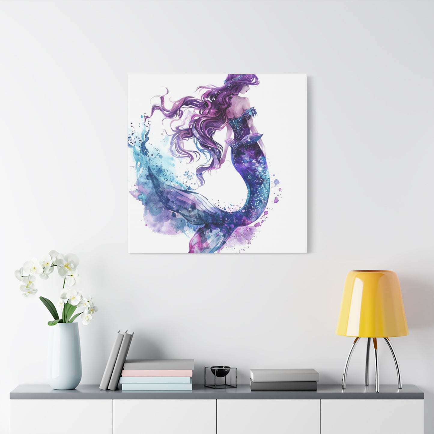 A Portrait Of A Purple Mermaid Wall Art & Canvas Prints