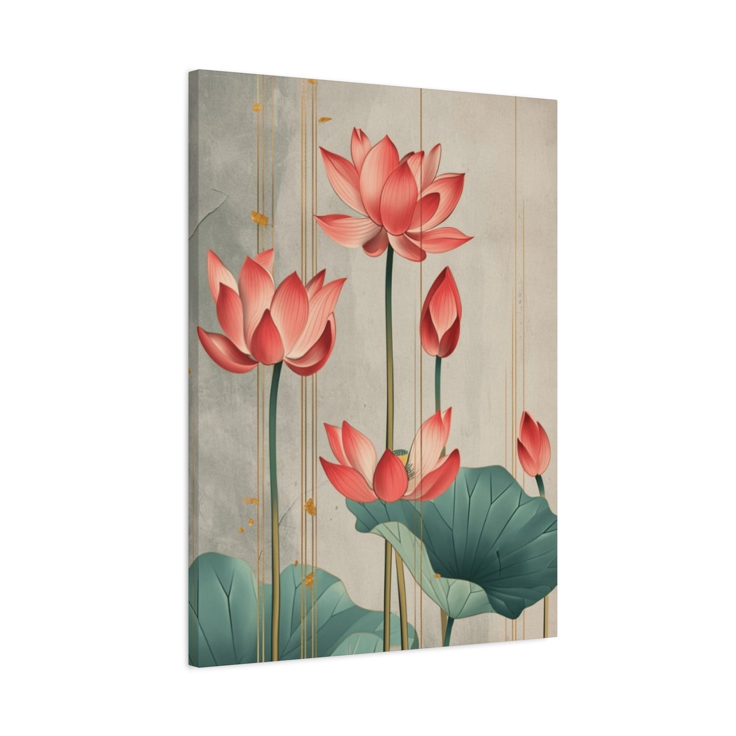 Red Lotus Painting Painting Wall Art & Canvas Prints