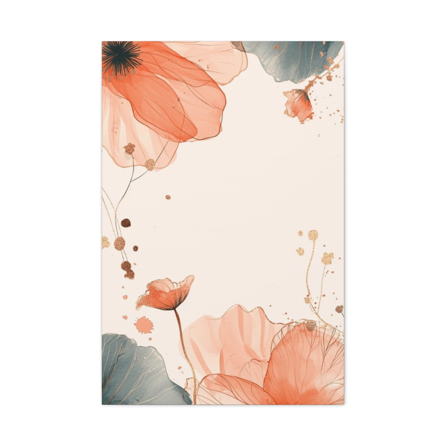 Red Floral Painting Wall Art & Canvas Prints