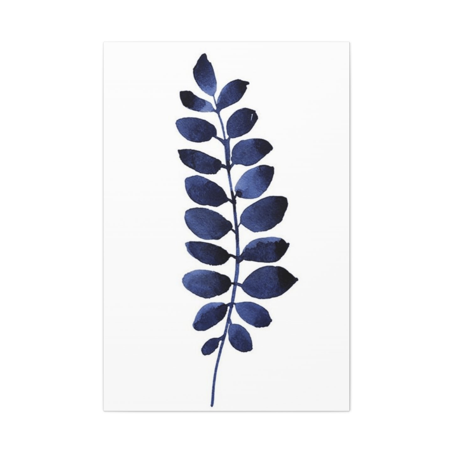 Navy Blue Plant Leaves Wall Art & Canvas Prints